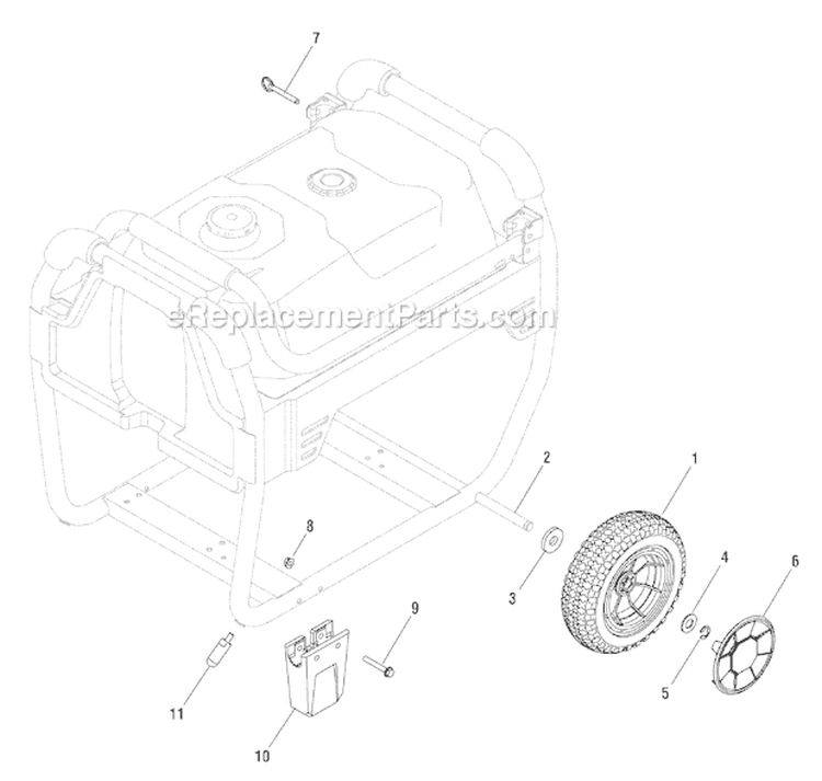 Wheel Kit Diagram and Parts List for 030477-0  Briggs and Stratton Generator
